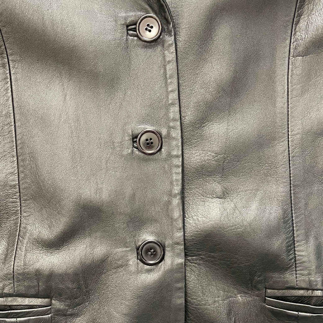 Vintage Black Genuine Leather Jacket 1990s