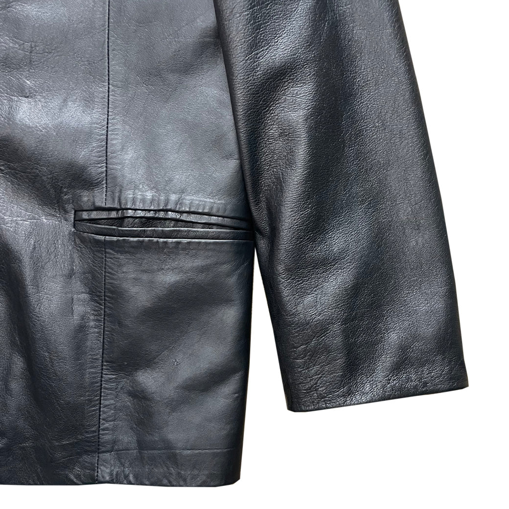Vintage Black Genuine Leather Jacket 1990s