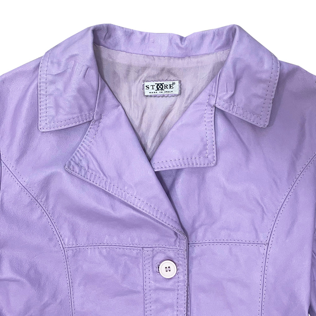 Vintage Purple Genuine Leather Jacket 1990s