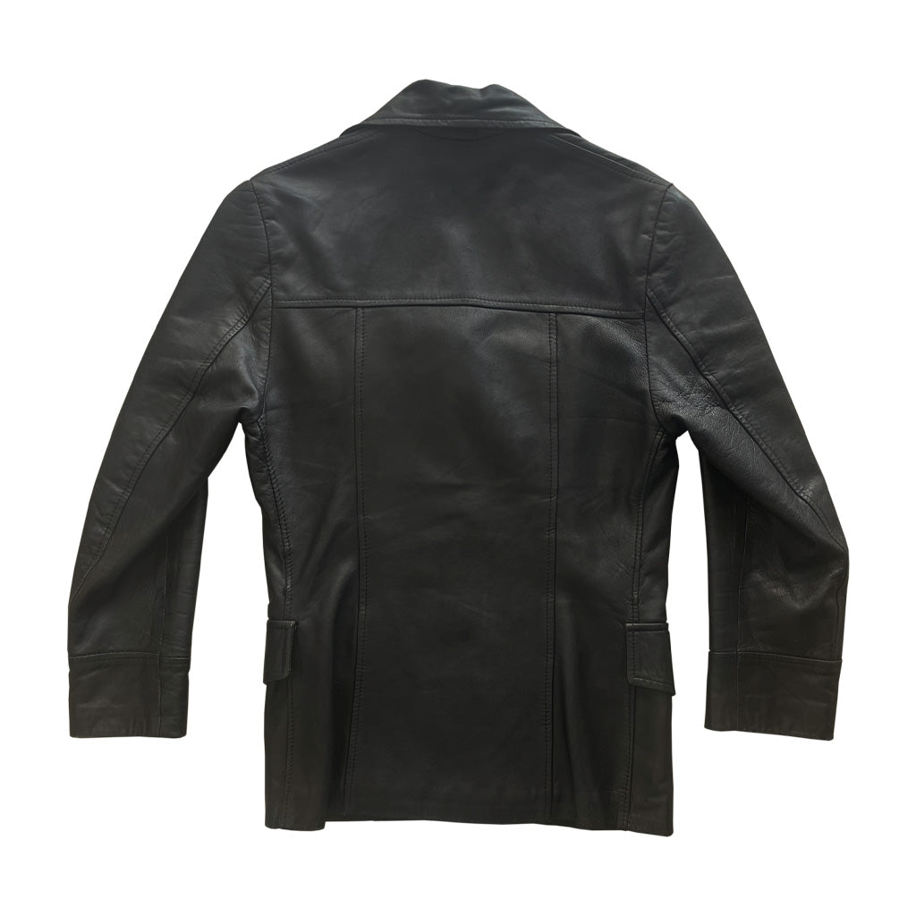 Vintage Black Genuine Leather Jacket 1970s