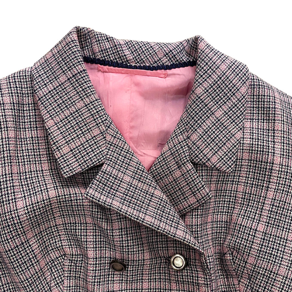 Vintage Pink Checked Jacket 1970s