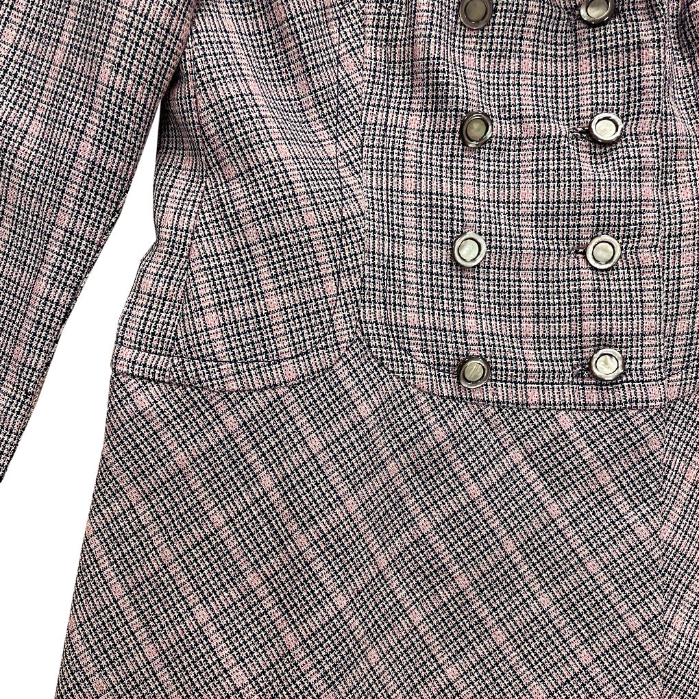 Vintage Pink Checked Jacket 1970s