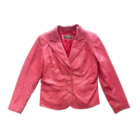 Vintage Coral Real Leather Jacket
