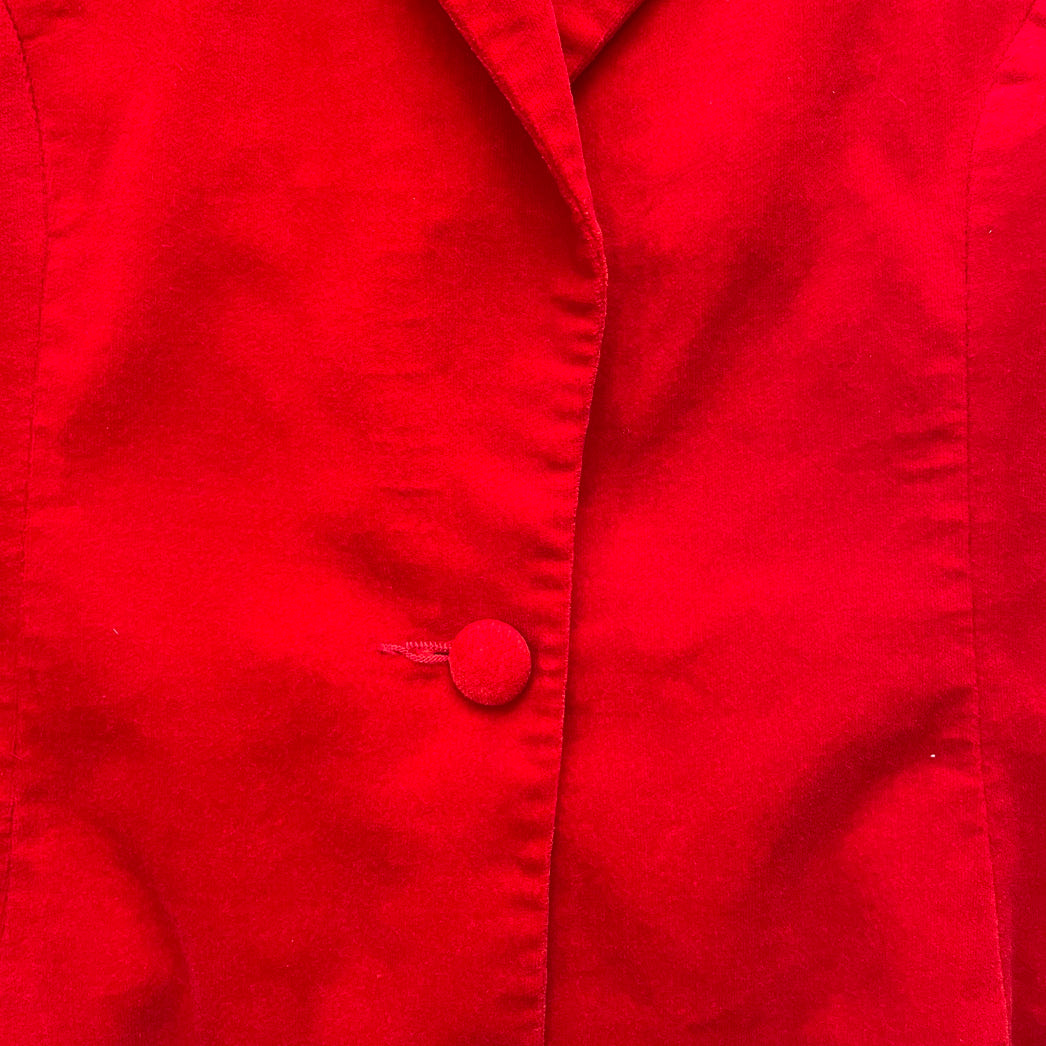 Vintage Red Velvet Jacket  1980s - Sisley