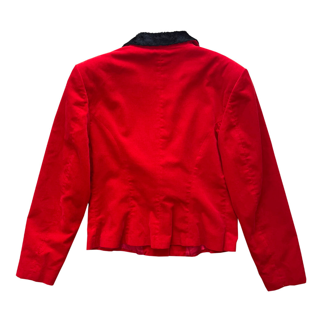 Vintage Red Velvet Jacket  1980s - Sisley