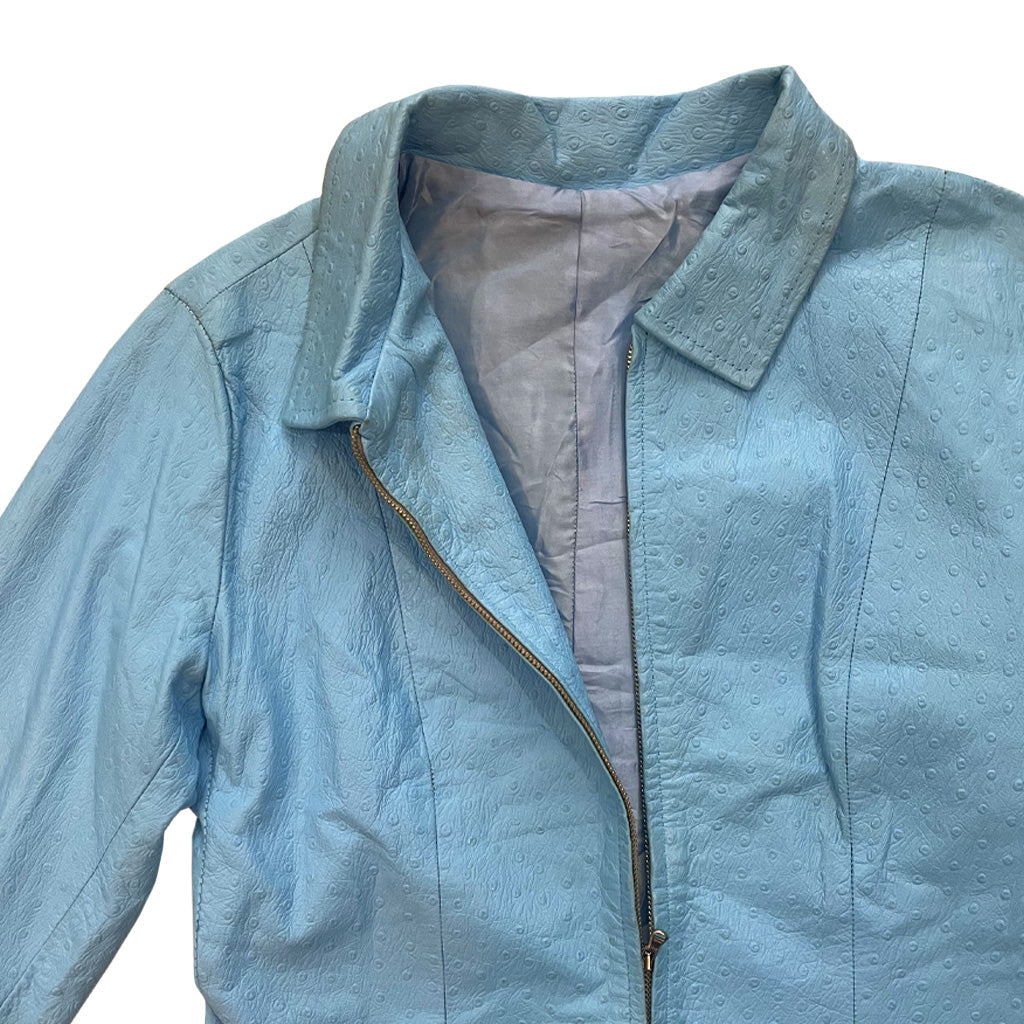 Vintage Blue Genuine Leather Jacket