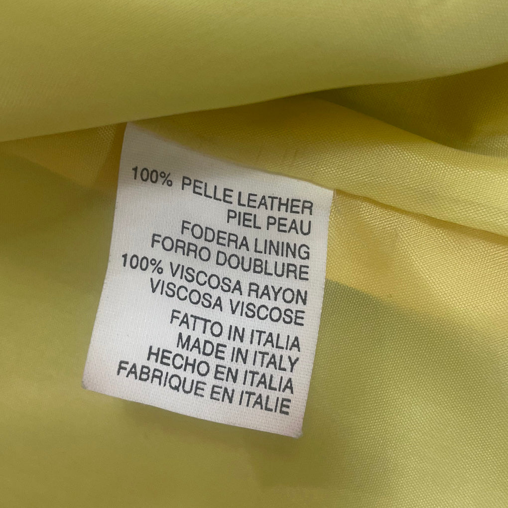Vintage Butter Yellow Leather Jacket 2000s