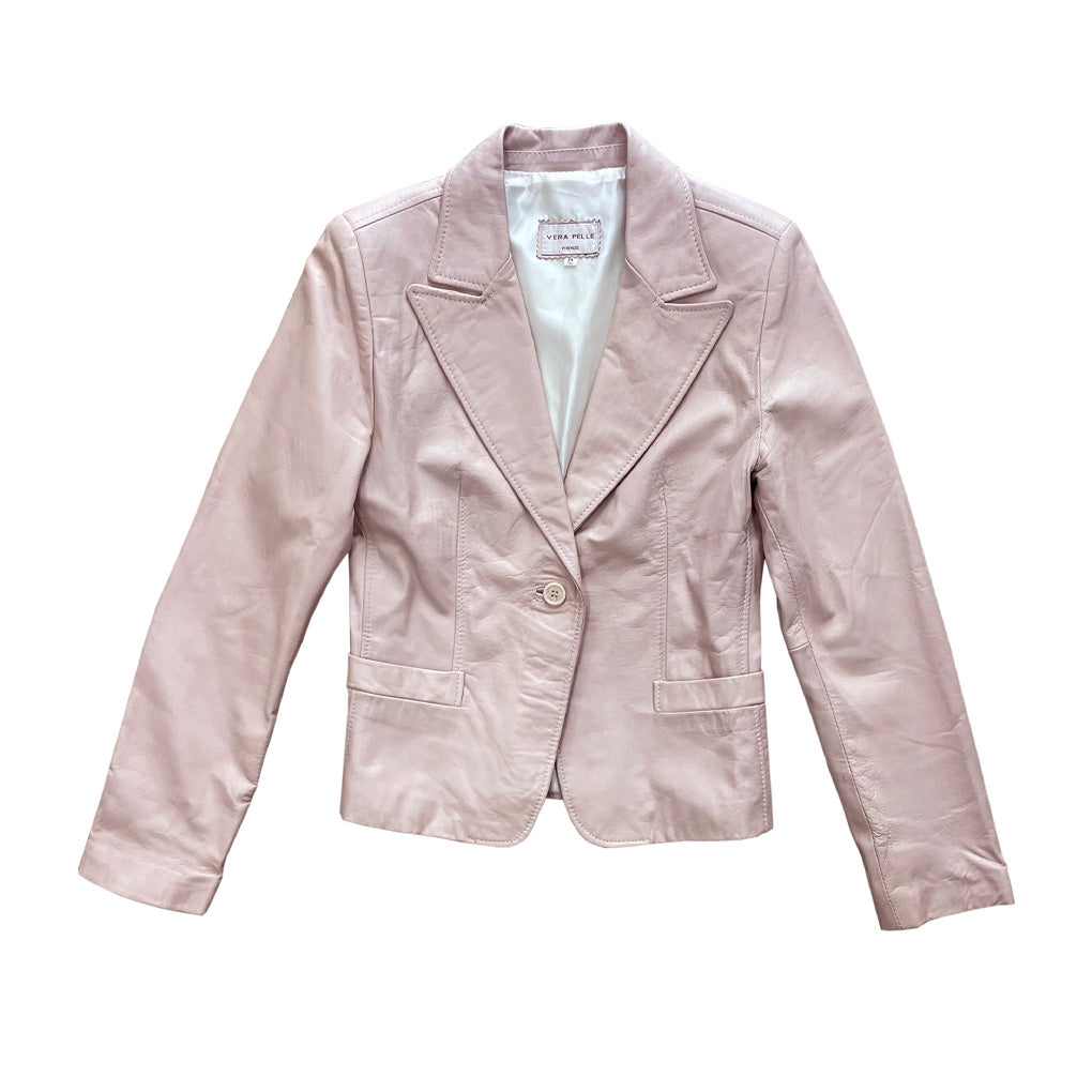 Vintage Pink Genuine Leather Jacket