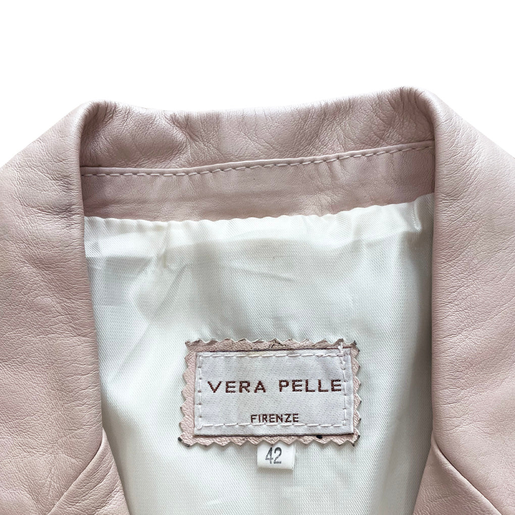 Vintage Pink Genuine Leather Jacket