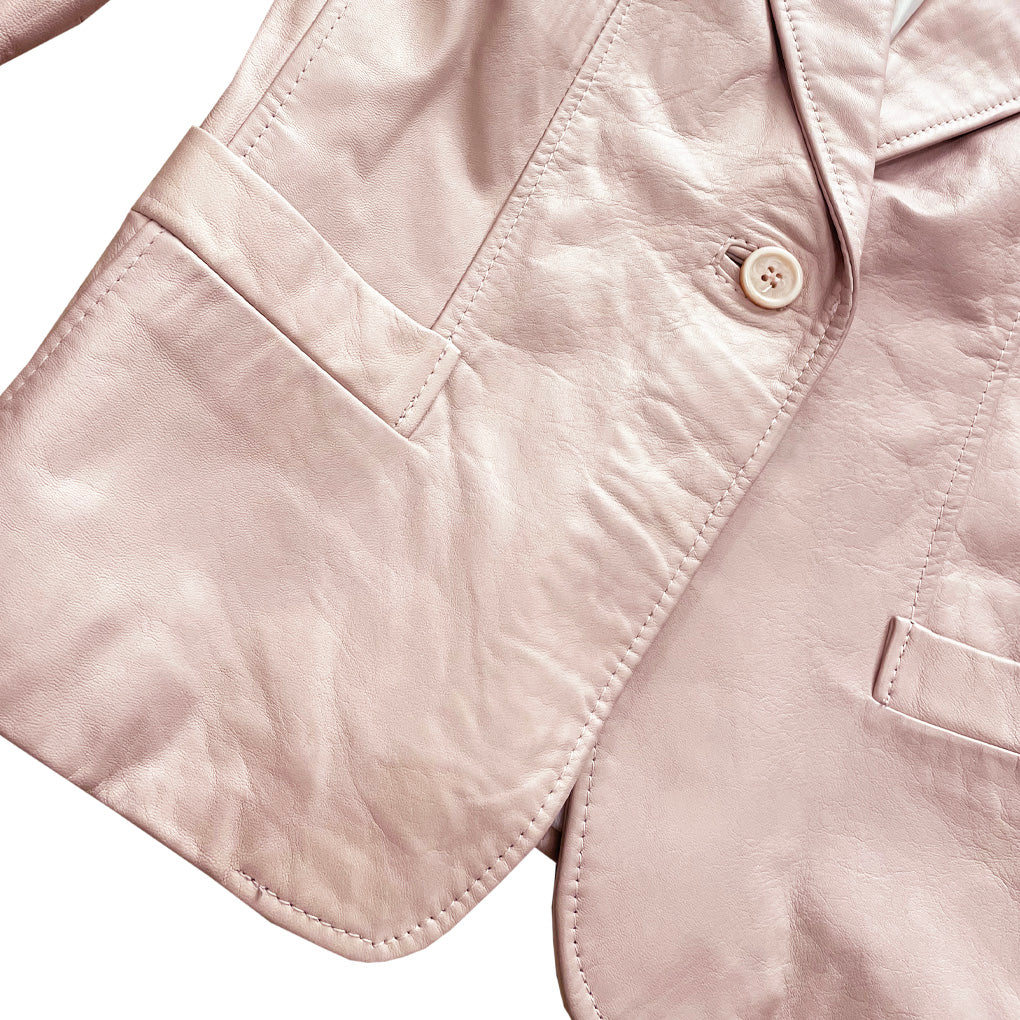 Vintage Pink Genuine Leather Jacket