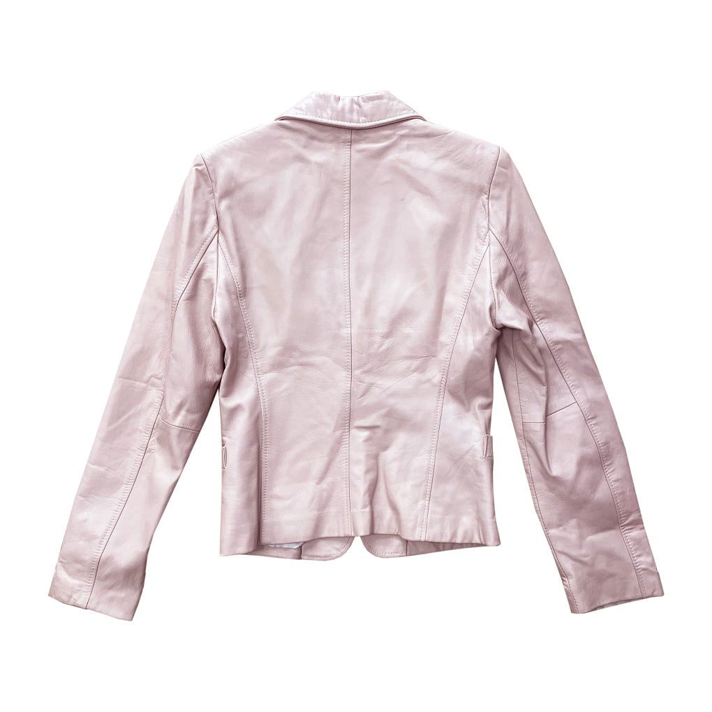 Vintage Pink Genuine Leather Jacket