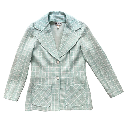 Vintage Spring Jacket Aqua Green 1970s