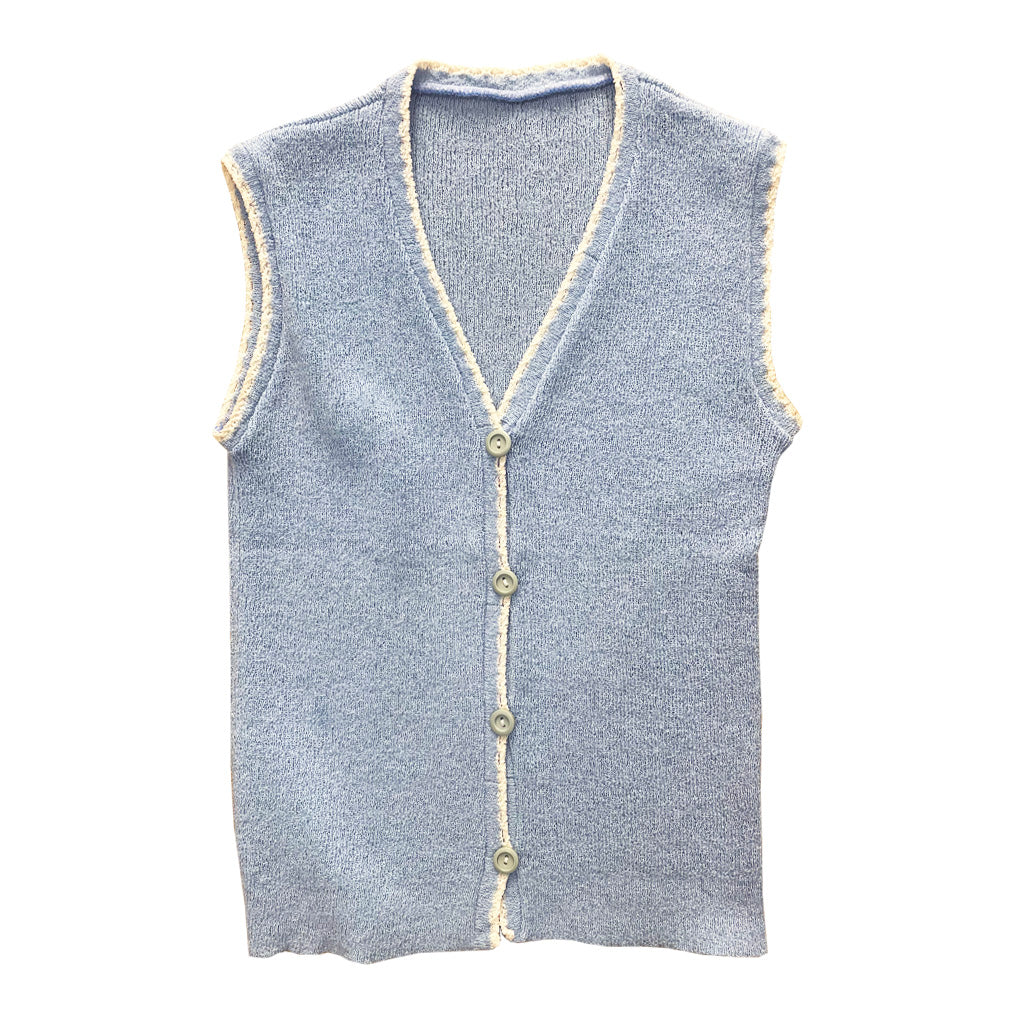 Vintage Light Blue Summer Knit Vest 1960s