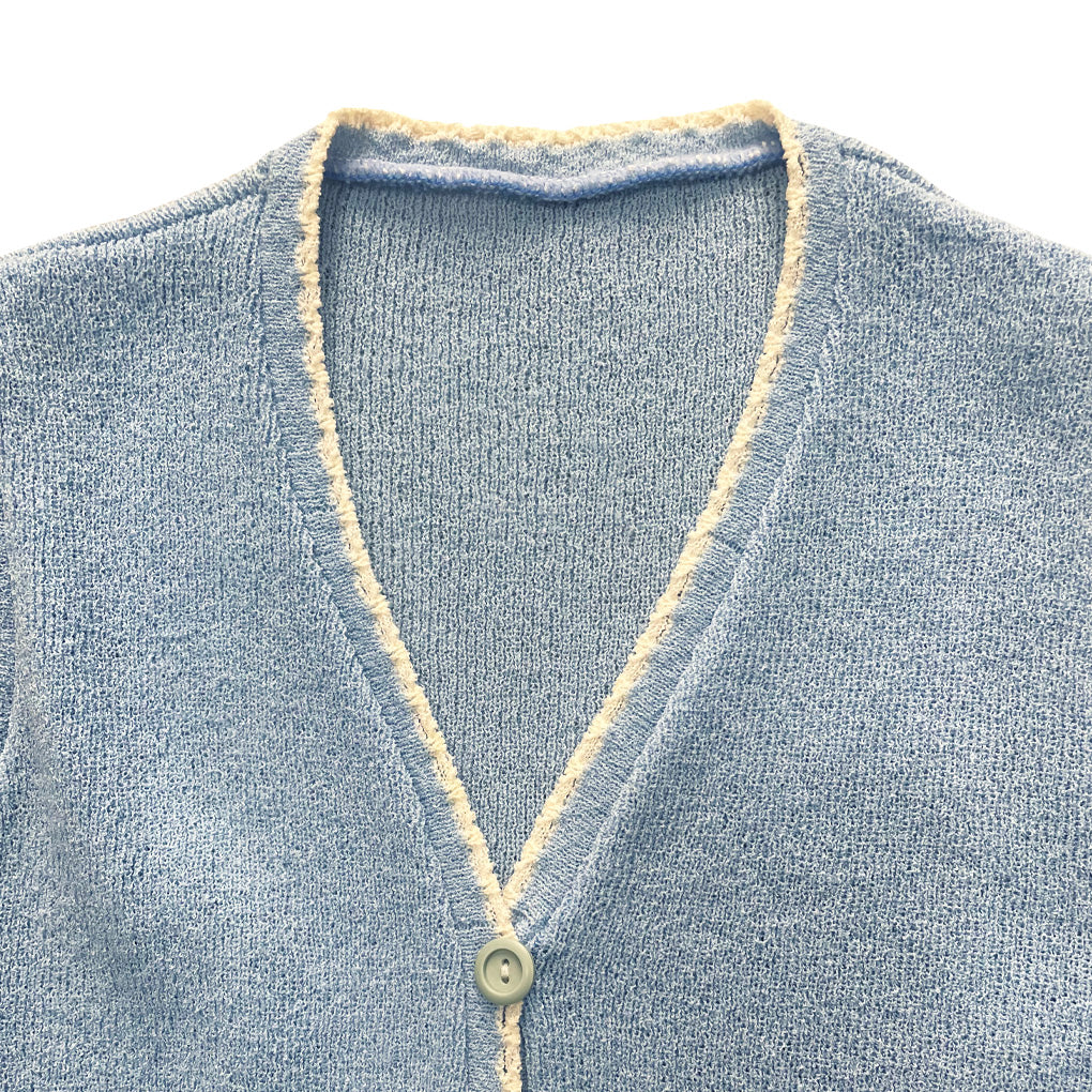 Vintage Light Blue Summer Knit Vest 1960s