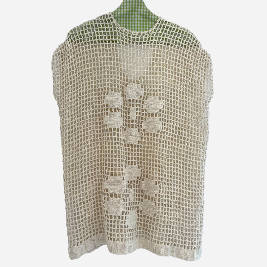 Vintage Openwork Crochet Vest 1970s