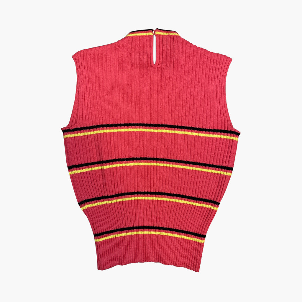 Vintage Pink Waistcoat With Stripes 1970s