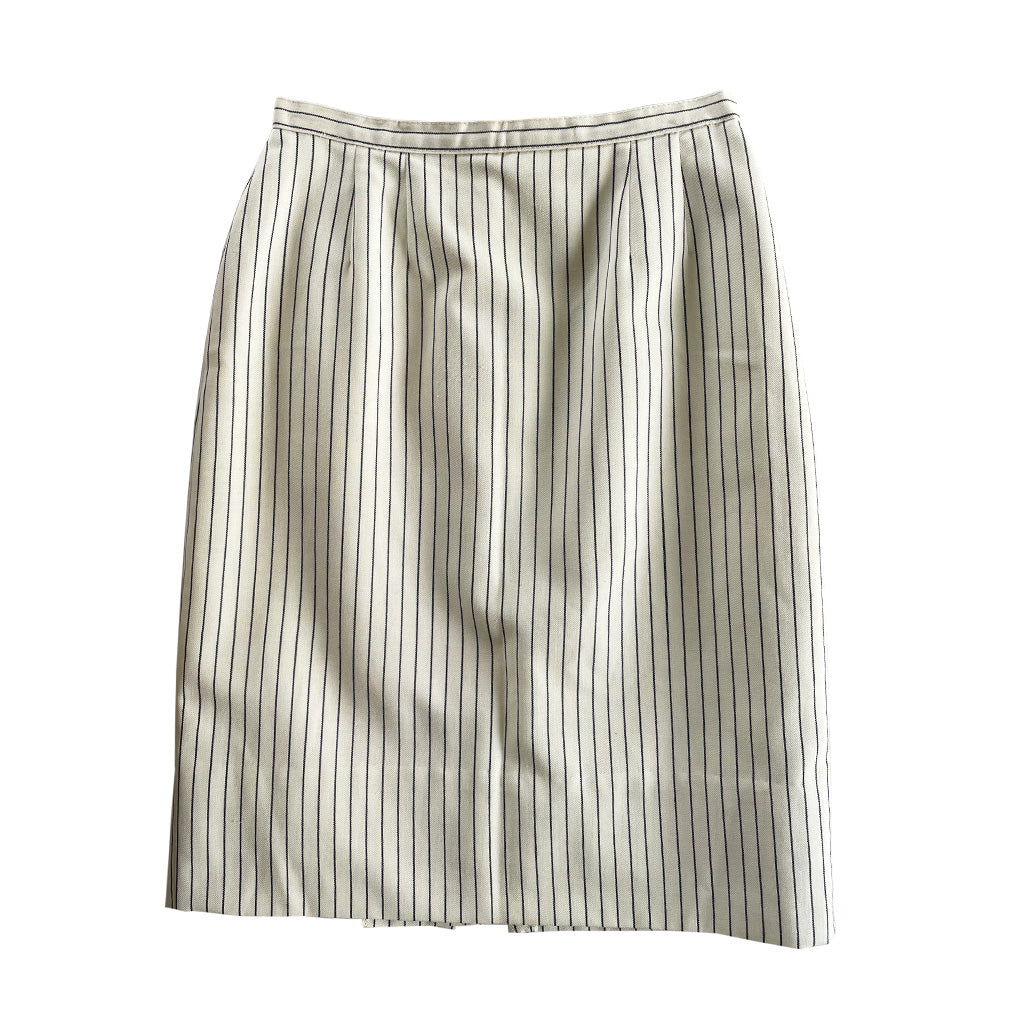 Vintage Striped Wool Pencil Skirt