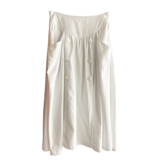 Vintage White Cotton Full Skirt