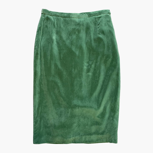 Vintage Green Velvet Skirt 1980s