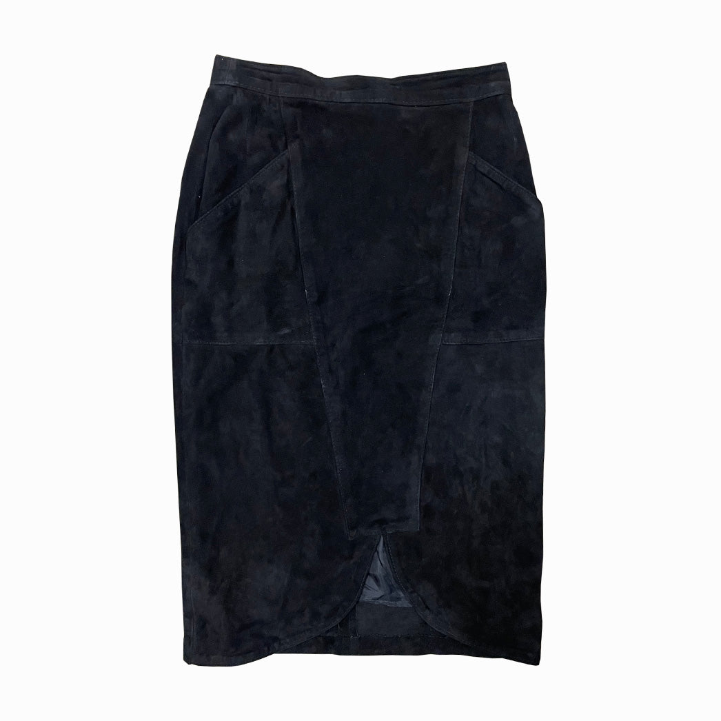 Vintage Black Suede Skirt