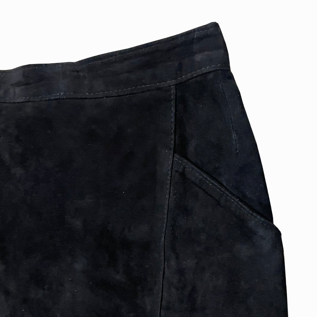 Vintage Black Suede Skirt