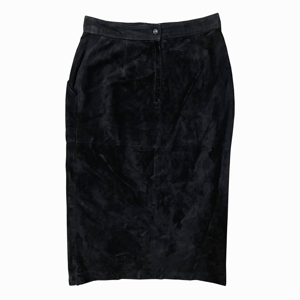 Vintage Black Suede Skirt