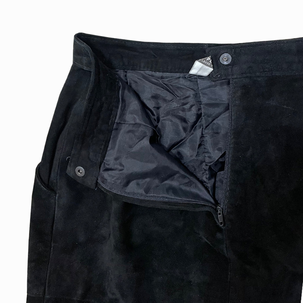 Vintage Black Suede Skirt