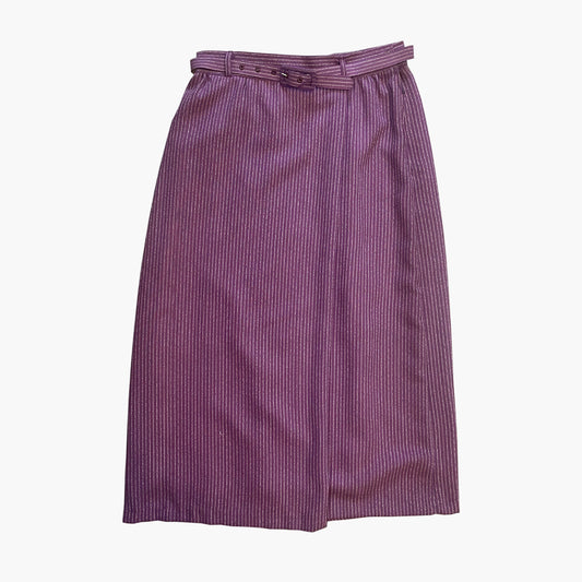 Vintage Purple Pinstripe Wrap Skirt