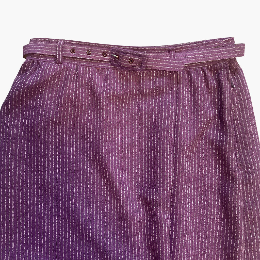 Vintage Purple Pinstripe Wrap Skirt