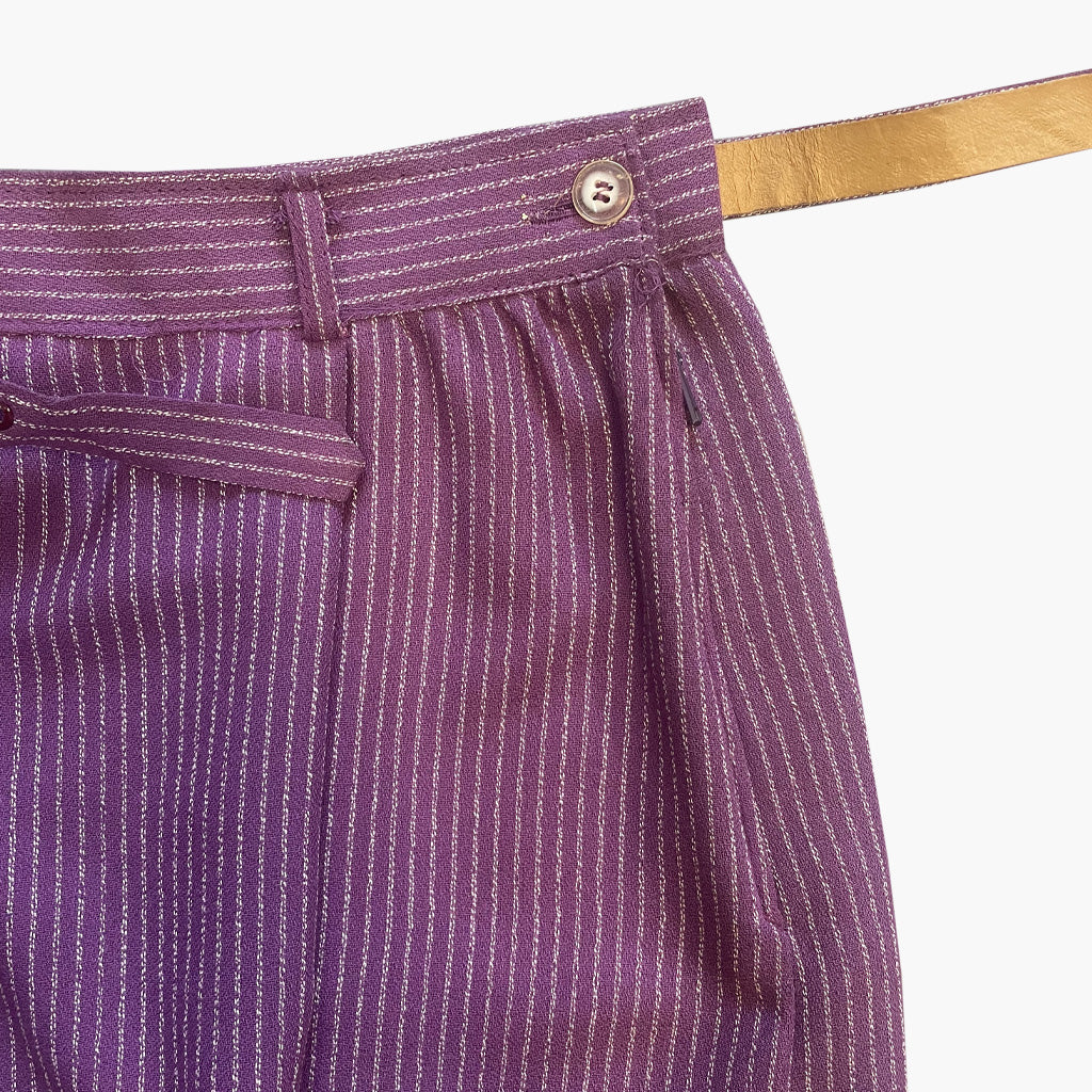 Vintage Purple Pinstripe Wrap Skirt