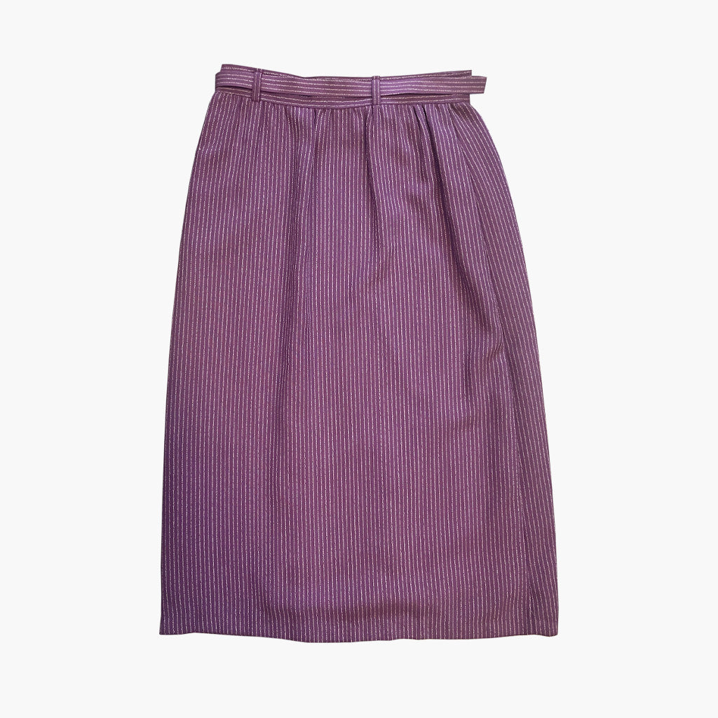 Vintage Purple Pinstripe Wrap Skirt