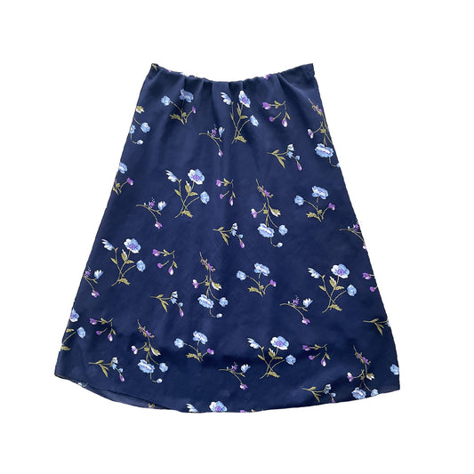 Vintage Blue Floral Soft Skirt 2000s