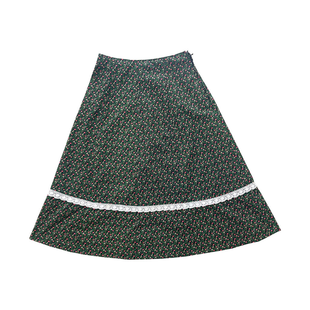 Vintage Flared Midi Skirt 1970s