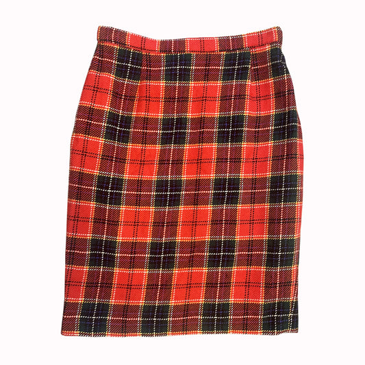 Vintage tartan pencil skirt 1980s