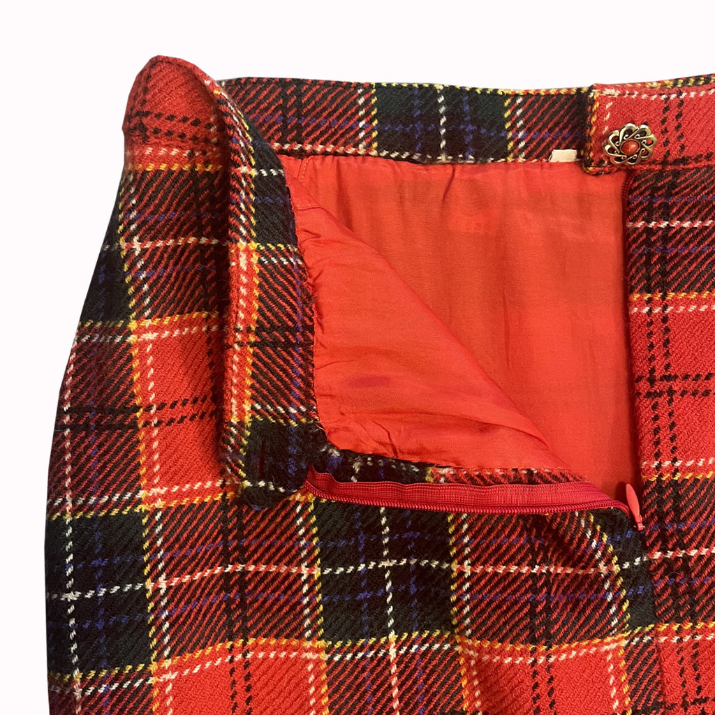 Vintage tartan pencil skirt 1980s