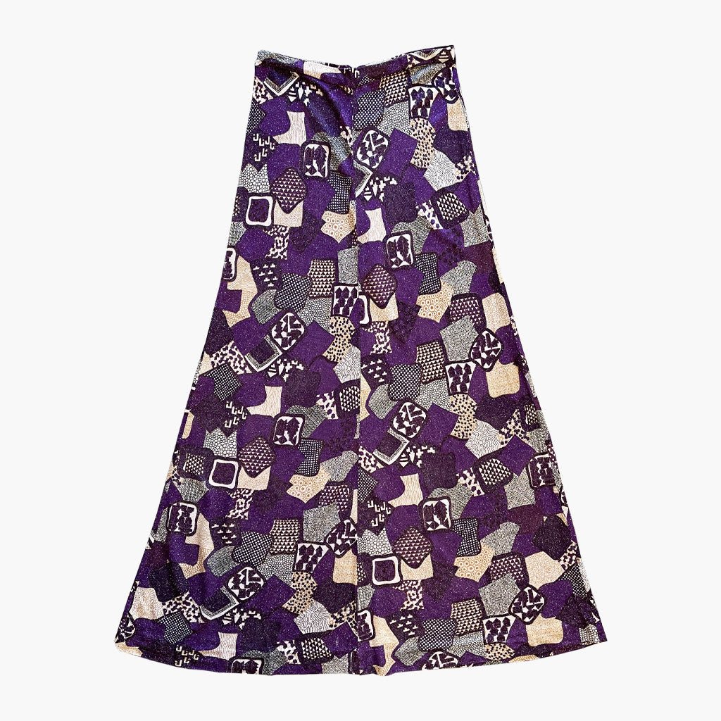 Vintage Long Patterned Skirt 1970s