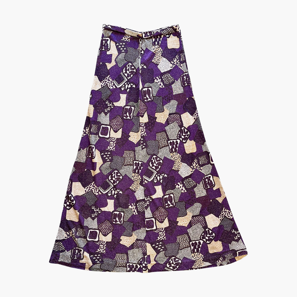 Vintage Long Patterned Skirt 1970s