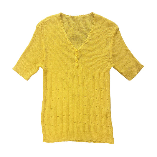Vintage Yellow Summer Sweater 1970s
