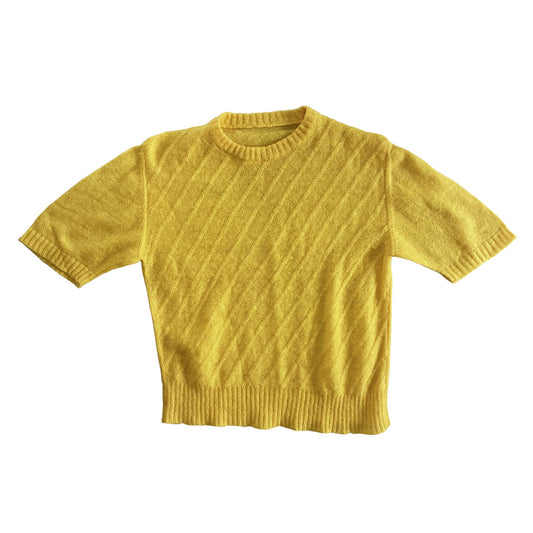 Vintage Luxury Yellow Short Sleeve Knitwear 1960s