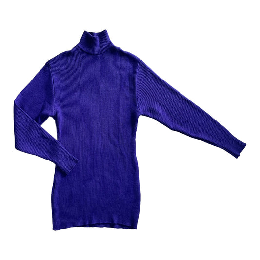 Vintage Purple Turtleneck Wool Sweater - Marella Tricot