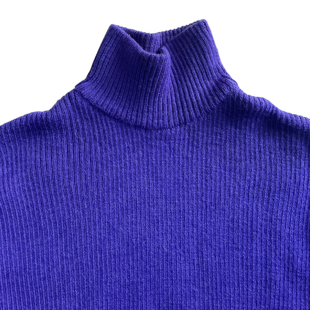 Vintage Purple Turtleneck Wool Sweater - Marella Tricot