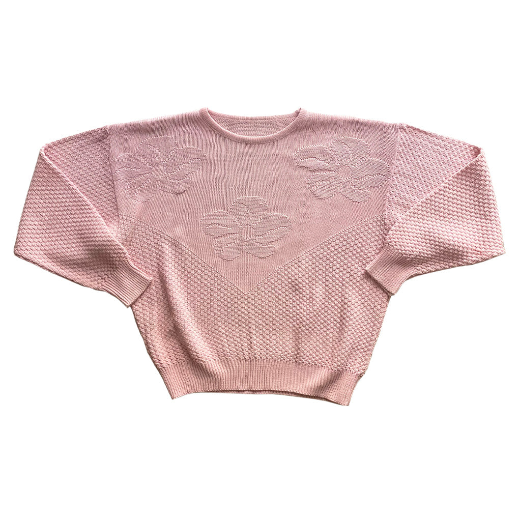 Vintage Pink Cotton Sweater 1980s