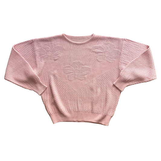 Vintage Pink Cotton Sweater 1980s