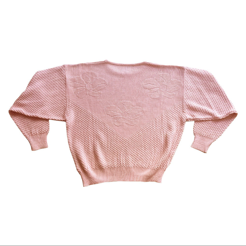 Vintage Pink Cotton Sweater 1980s