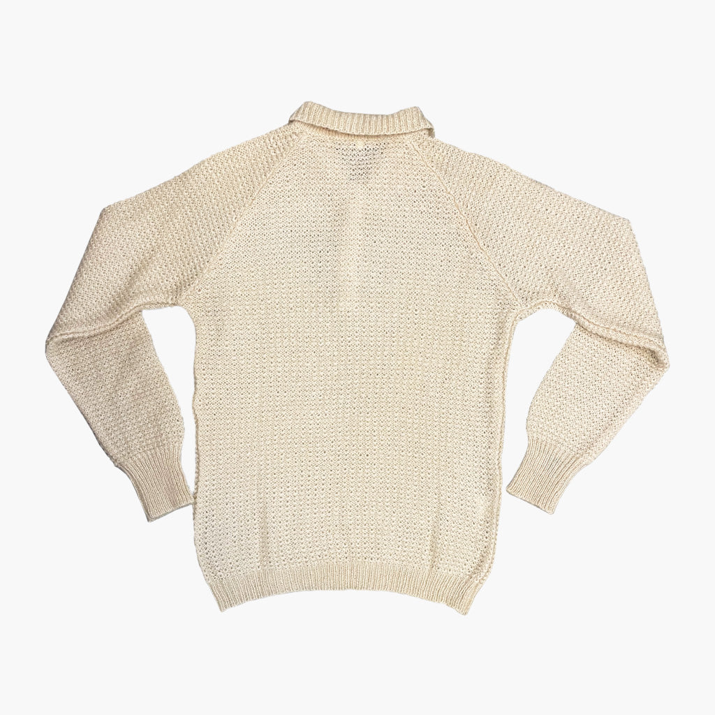 Vintage Cream Knit Polo 1970s