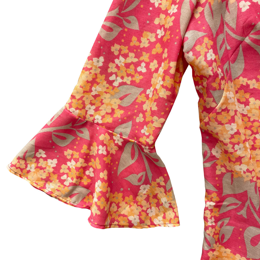 Vintage Floral Cotton Mini Dress 1960