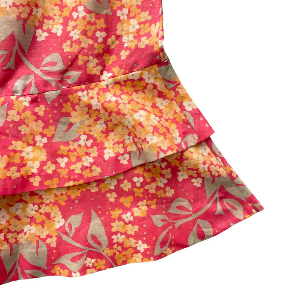 Vintage Floral Cotton Mini Dress 1960