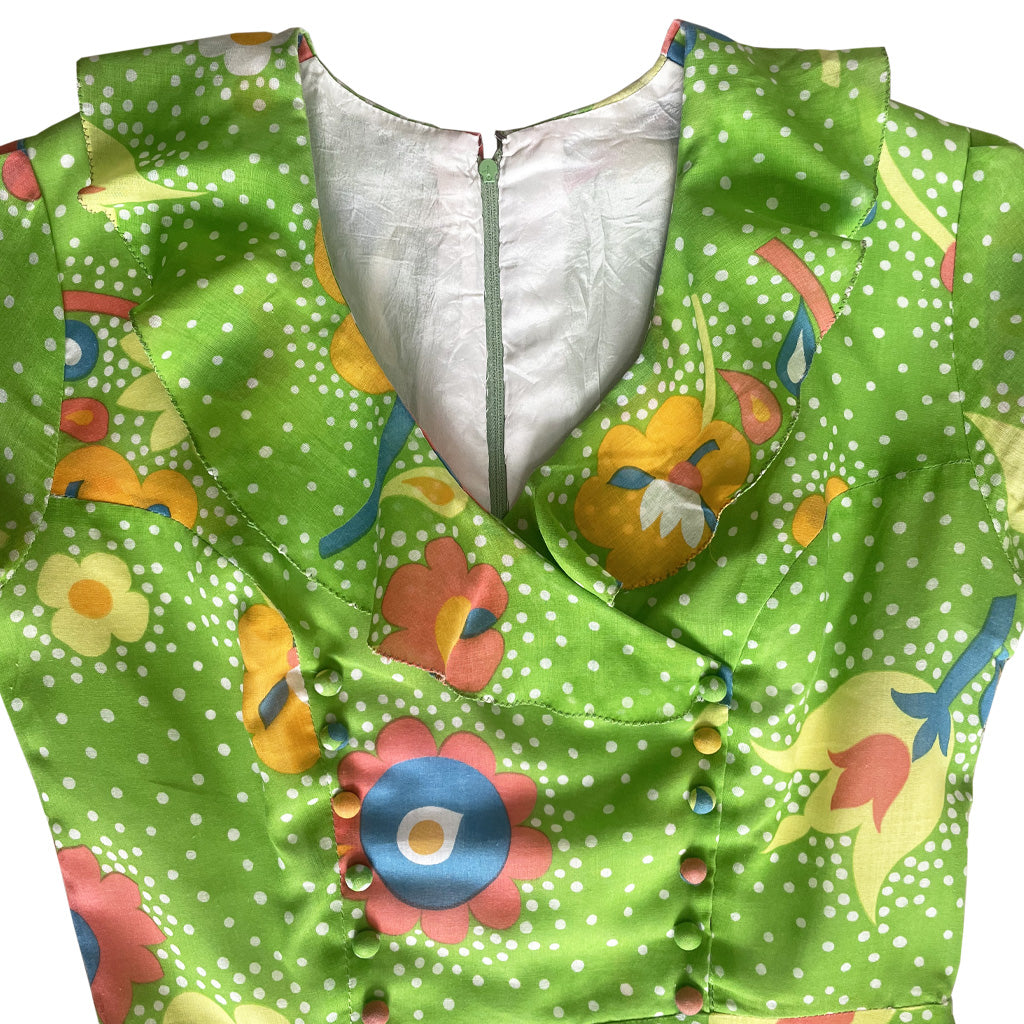 Vintage Mini Dress In Cotton Canvas 1960s