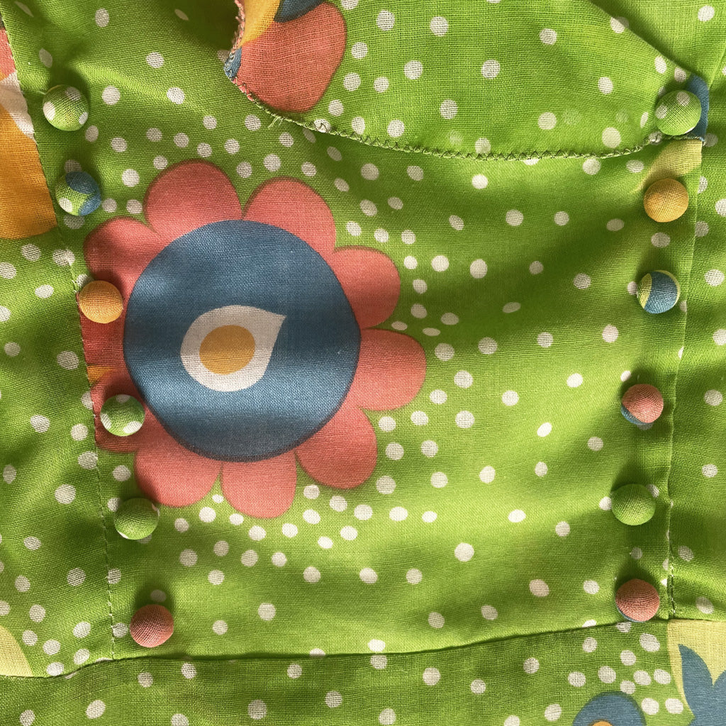 Vintage Mini Dress In Cotton Canvas 1960s