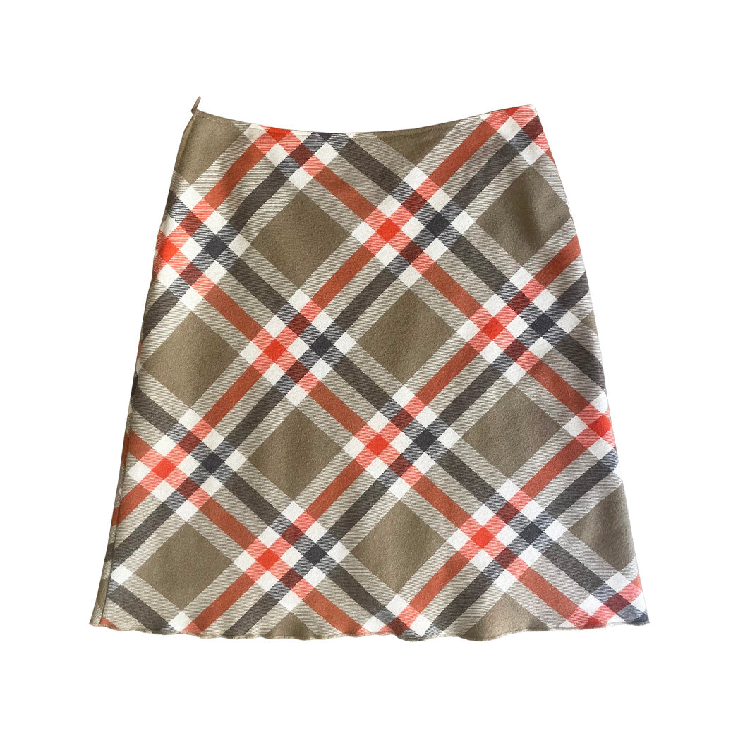 Vintage Checked Wool Mini Skirt 1960s
